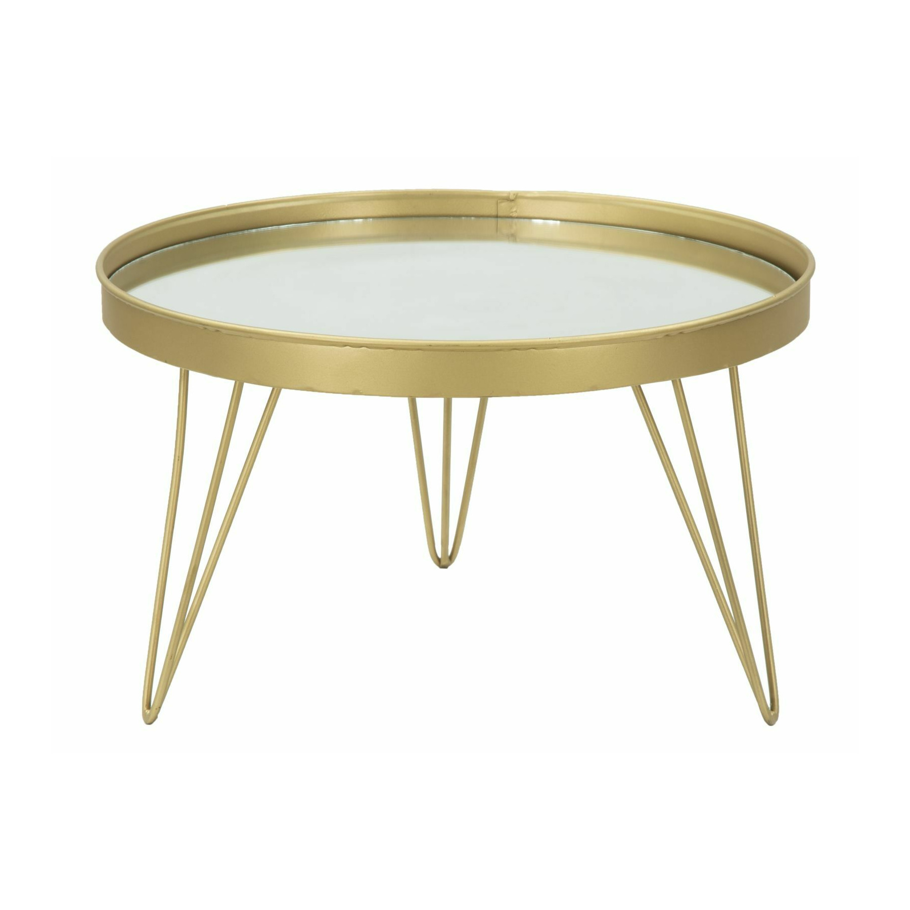 Tava decorativa, roma2337, auriu, metal si oglinda, 22x36.5x36.5 cm