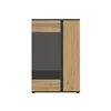 Vitrina 2 Usi Luen, 95x39.5x146 h cm, Pal Melaminat, Negru/Stejar Mauvella/Stejar Tegola picture - 1