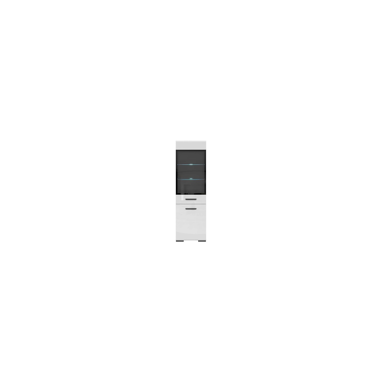 Vitrina assen alb/alb lucios reg1w1d/20/6