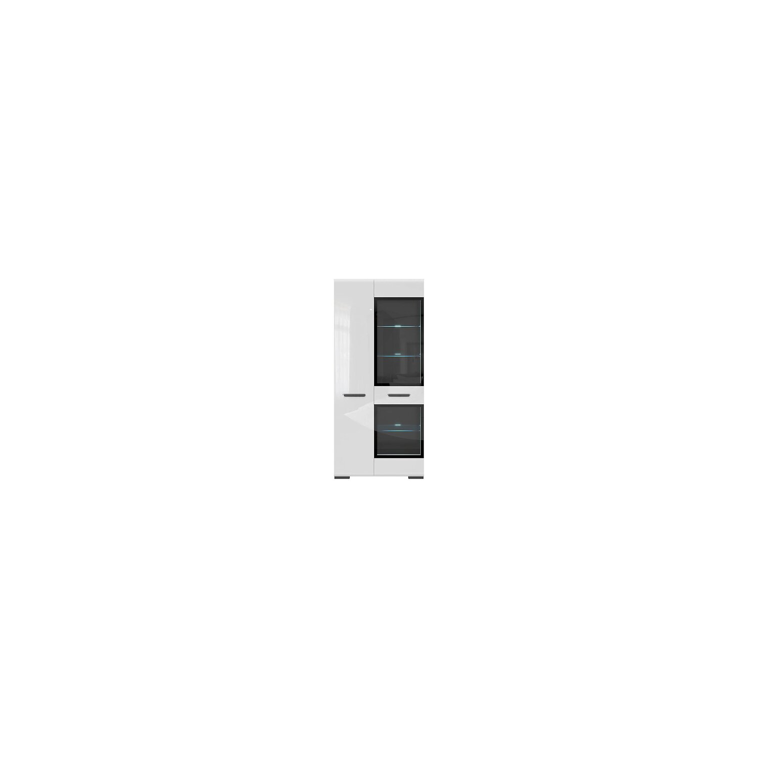 Vitrina assen alb/alb lucios reg1w1d/20/9