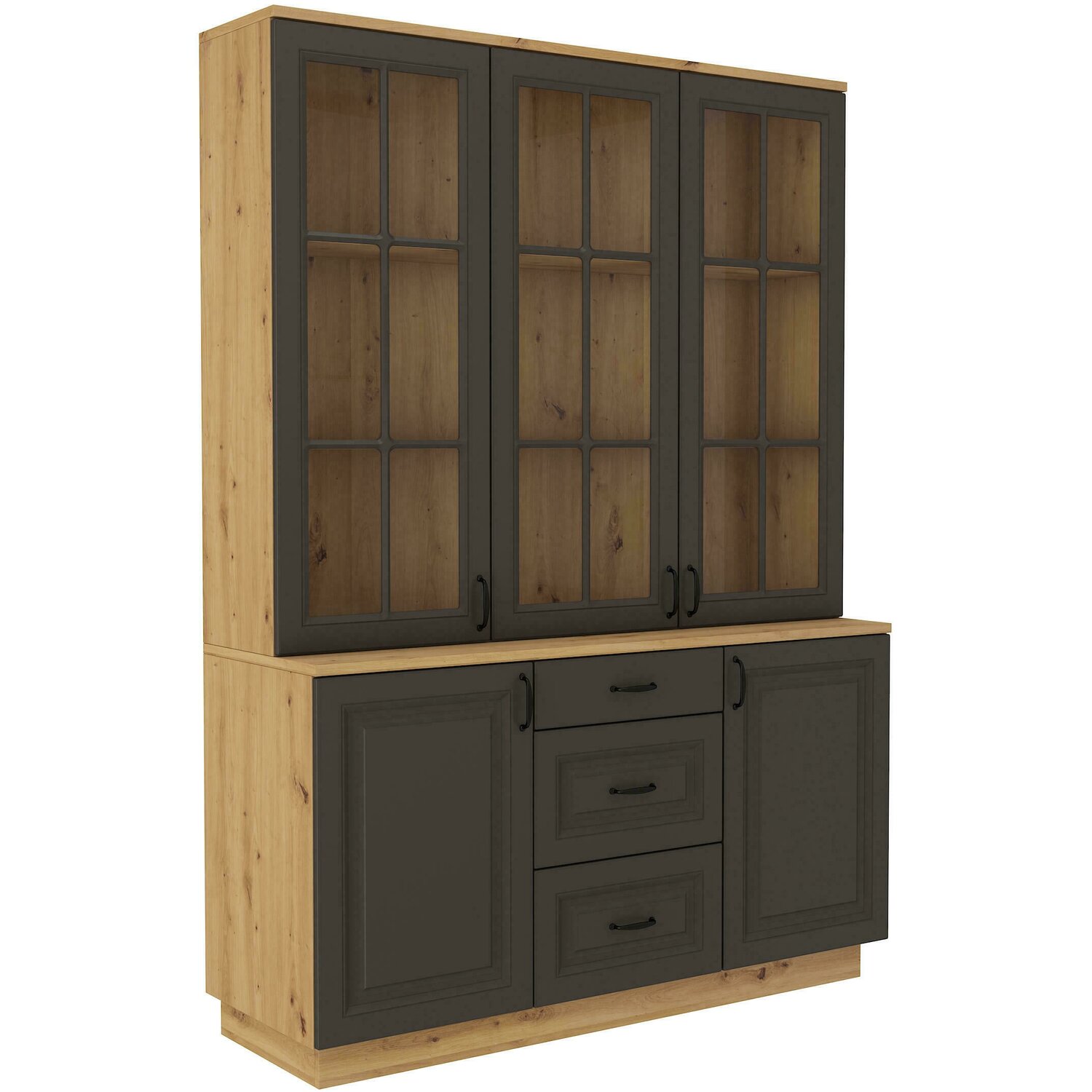 Vitrina flawia 3 usi whar150 + comoda flawia 2d3s whar150 grafit