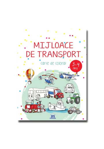 Mijloace de transport - 3-4 ani - carte de colorat