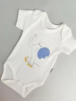 Body bebelus - alb cu elefantel picture - 2