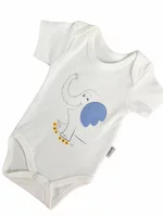 Body bebelus - alb cu elefantel picture - 1