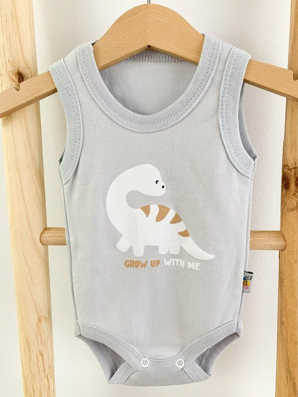 Body bebelus - bleu cu dinozaur picture - 3