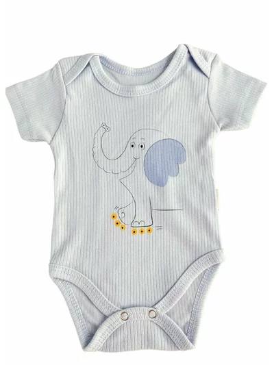 Body bebelus - bleu cu elefantel