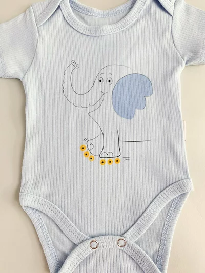 Body bebelus - bleu cu elefantel