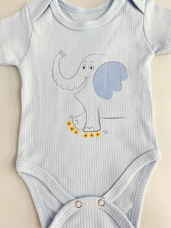 Body bebelus - bleu cu elefantel picture - 2