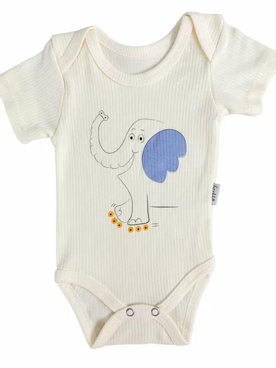 Body bebelus - ivoire cu elefantel