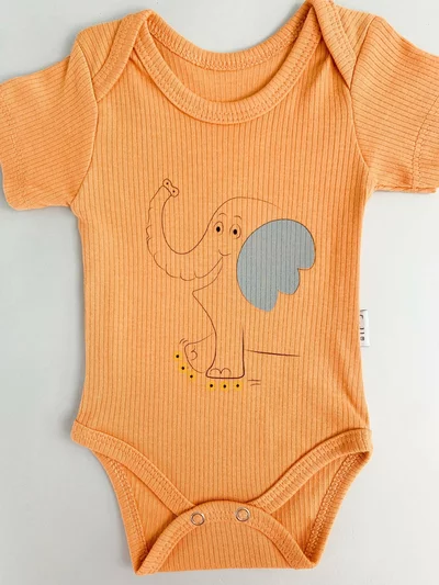 Body bebelus - portocaliu cu elefantel