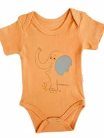 Body bebelus - portocaliu cu elefantel picture - 1