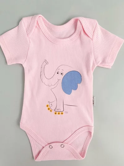 Body bebelus - roz cu elefantel