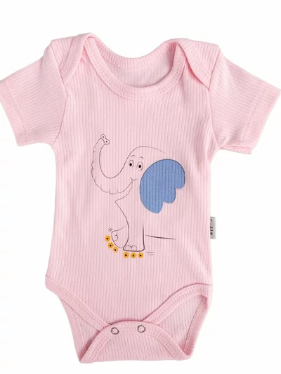 Body bebelus - roz cu elefantel