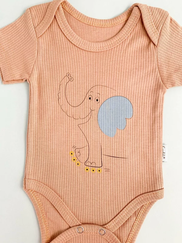 Body bebelus - roz somon cu elefantel picture - 3