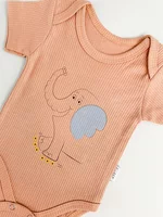 Body bebelus - roz somon cu elefantel picture - 2