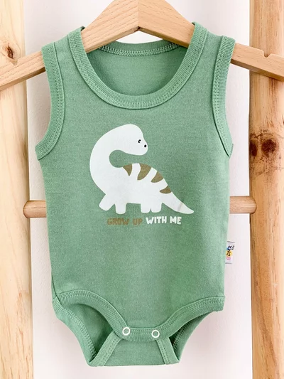 Body bebelus - verde cu dinozaur