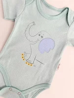 Body bebelus - verde cu elefantel picture - 2