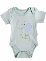 Body bebelus - verde cu elefantel picture - 1