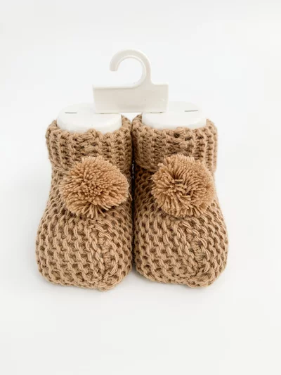 Botosei tricotati bebe - maro