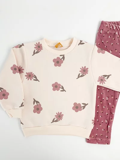 Compleu Dariana 2 piese - crem visiniu