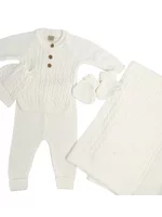 Compleu tricotat  bebelus 5 piese - alb picture - 1