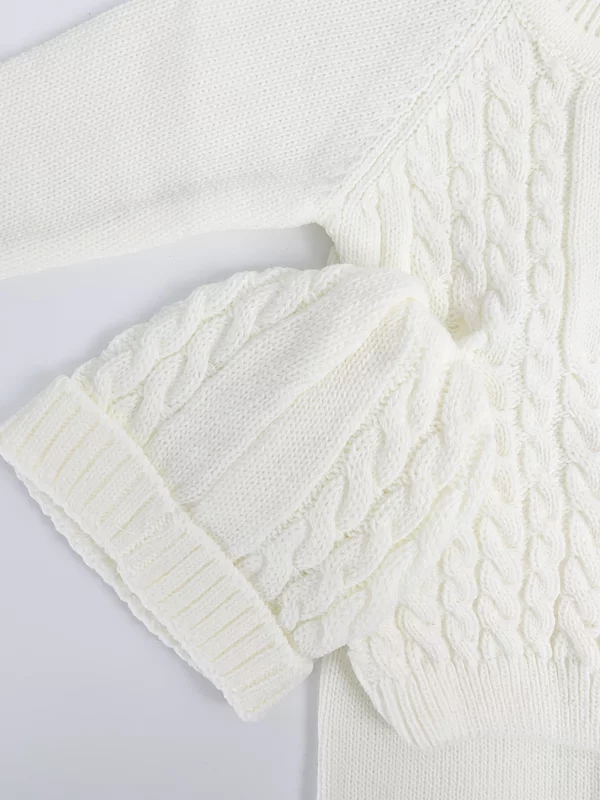 Compleu tricotat  bebelus 5 piese - alb picture - 4