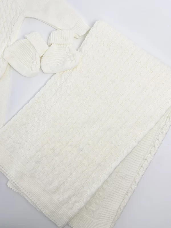 Compleu tricotat  bebelus 5 piese - alb picture - 6