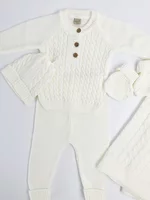 Compleu tricotat  bebelus 5 piese - alb picture - 7