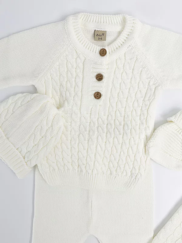 Compleu tricotat  bebelus 5 piese - alb picture - 2
