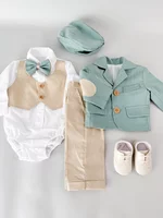 Costum botez baiat din In cu incaltaminte picture - 4