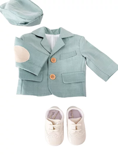 Costum botez baiat din In cu incaltaminte