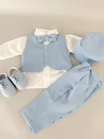 Costum botez bleo baiat Aurelian cu încălțăminte picture - 1