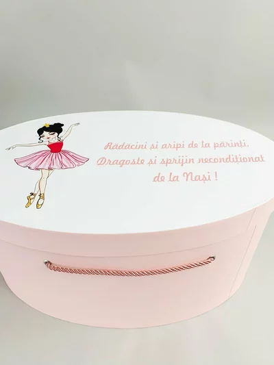 Cufar botez roz pal cu balerina
