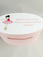 Cufar botez roz pal cu balerina picture - 3