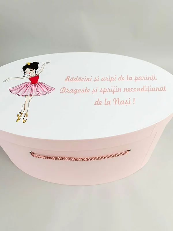 Cufar botez roz pal cu balerina picture - 3