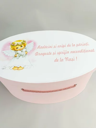 Cufar botez roz pal cu ingeras