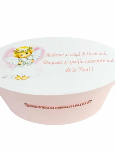 Cufar botez roz pal cu ingeras