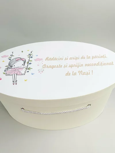 Cufar ivoire cu fetita in leagan