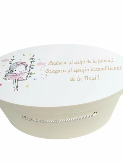 Cufar ivoire cu fetita in leagan