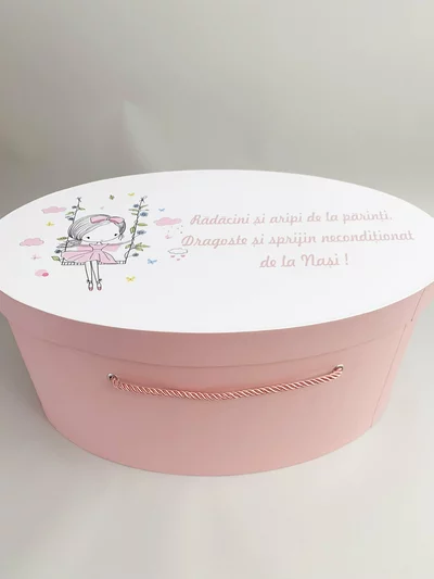 Cufar trusou roz pudra cu fetita in leagan