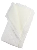 Patura bebelusi groasa - alba cu franjuri picture - 2