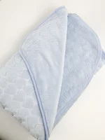 Patura bebelusi pufoasa cu inimioare - albastra picture - 2