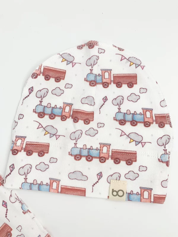 Sac de dormit bebe 2 piese - alb cu trenulet picture - 3