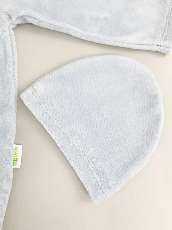 Salopeta albastra pufoasa baiat cu catelus si iepuras picture - 3