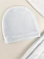 Salopeta albastra pufoasa baiat cu ursulet si iepuras picture - 5