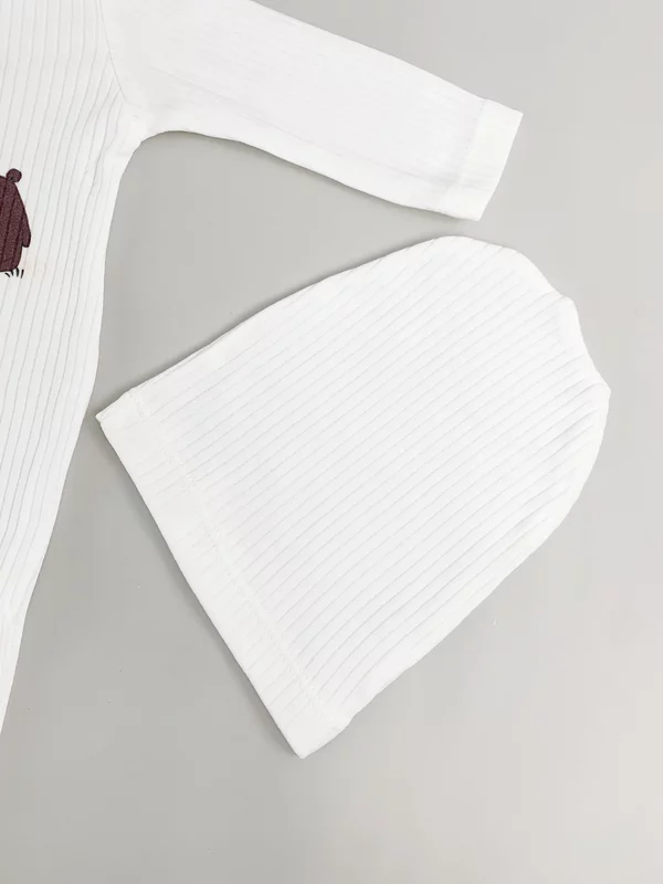 Salopeta baiat alba cu ursuleti - 2 piese picture - 3