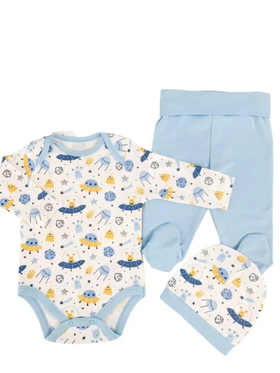 Salopeta baiat albastra cu OZN-uri - 3 piese