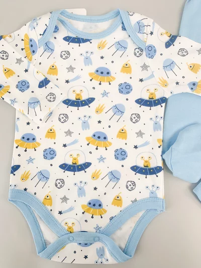 Salopeta baiat albastra cu OZN-uri - 3 piese