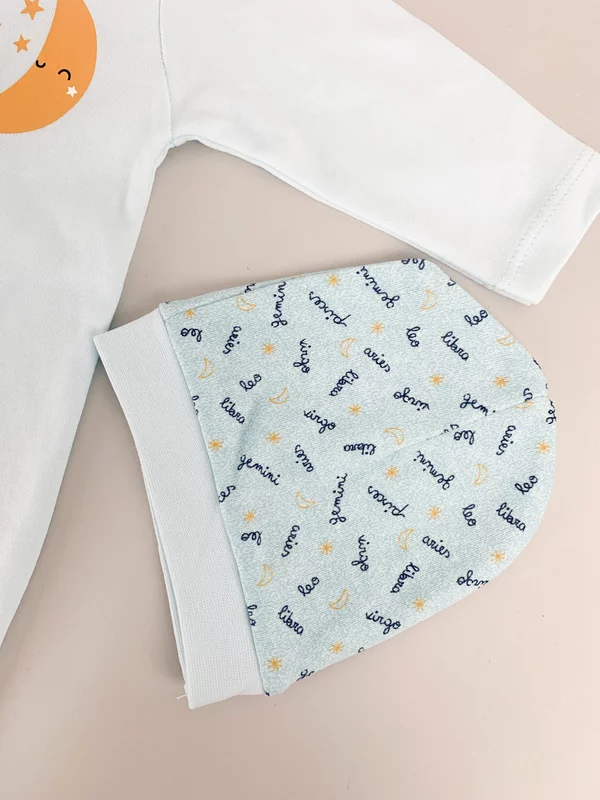 Salopeta baiat albastra cu stelute si luna - 2 piese picture - 3