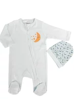 Salopeta baiat albastra cu stelute si luna - 2 piese picture - 1